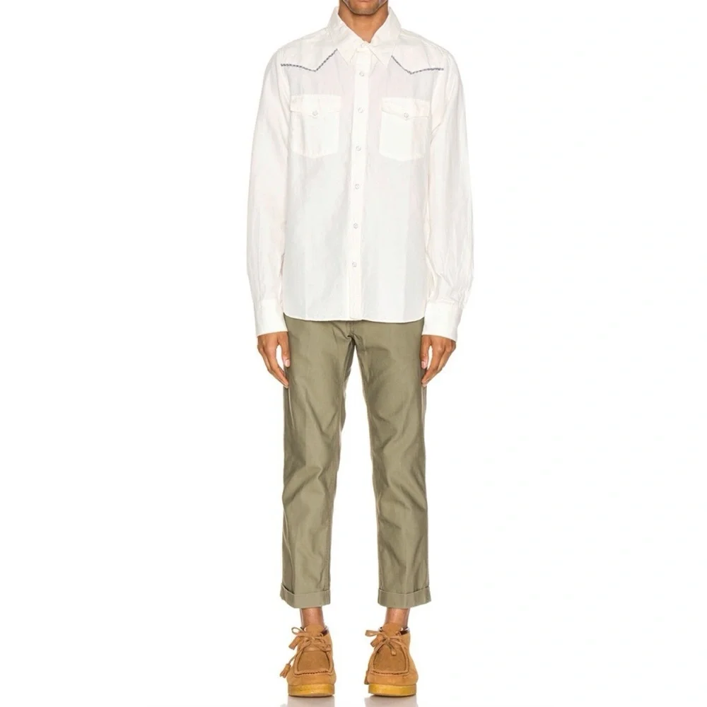 Unisex Japanese Brand VISVIM High-Water Green Chino Khakis Ankle Cuffed Pants XS